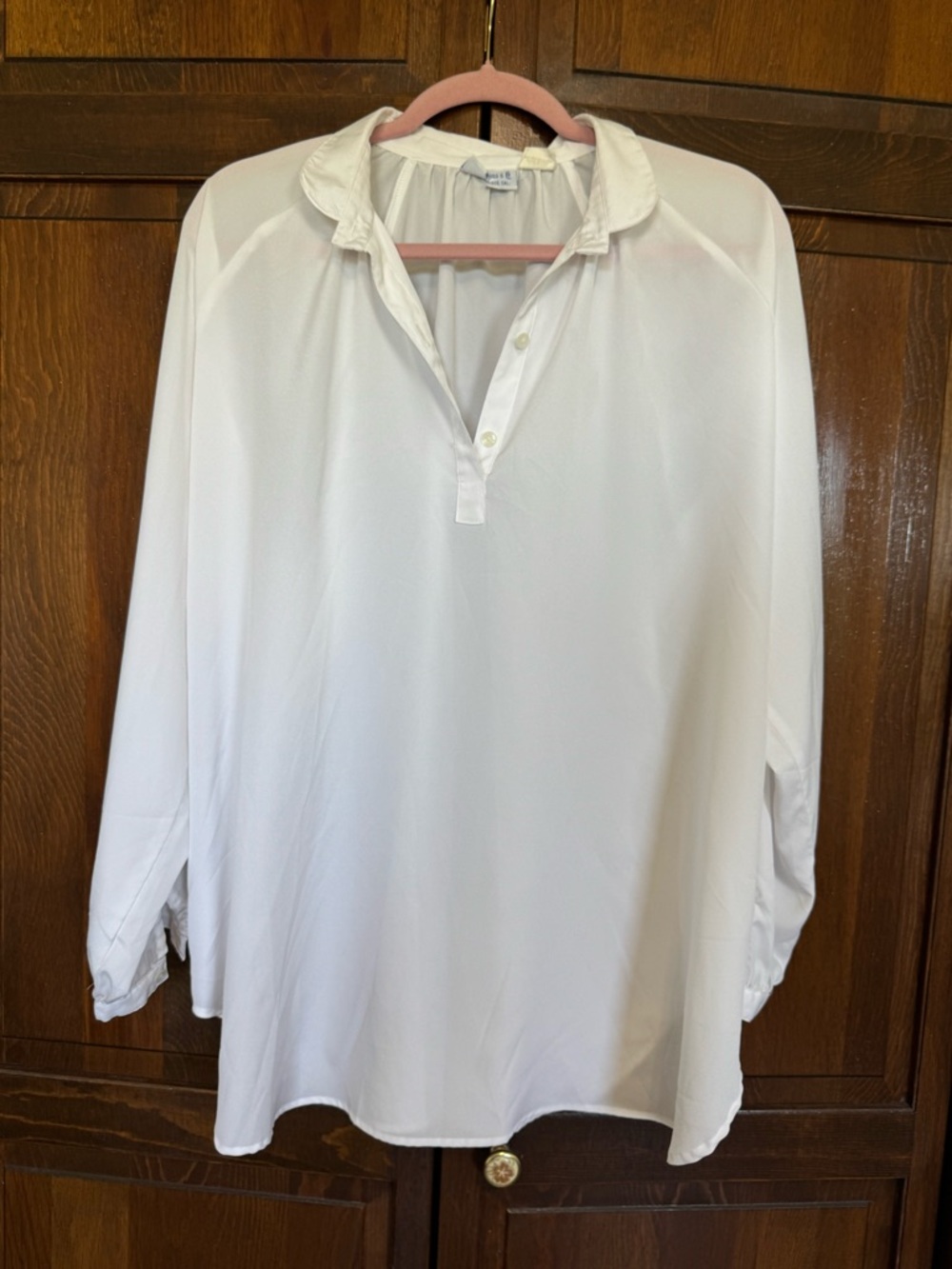 Rare Vintage Levi Strauss & Co. White Polyester Tunic Blouse - Size 40 (L/XL)